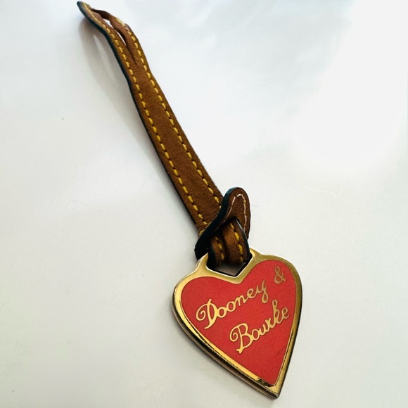 DOONEY & BOURKE Enamel Heart Pink CharmKey Fob Replacement with 5” Leather Strap - Picture 2 of 6